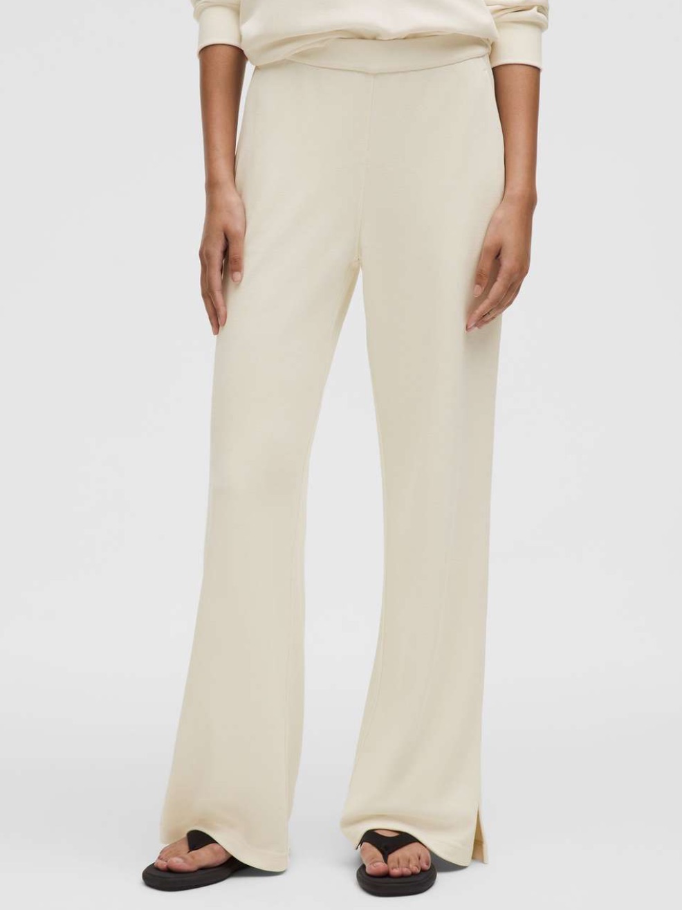 Lululemon || Softstreme High-Rise Wide-Leg Pique Pant Regular Light Ivory Small